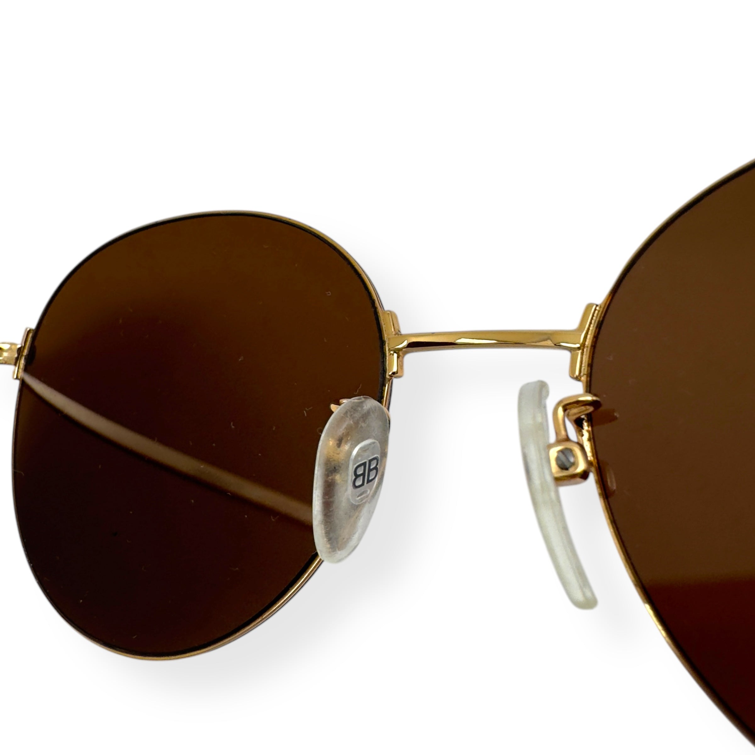BALENCIAGA SUNGLASSES BROWN / GOLD