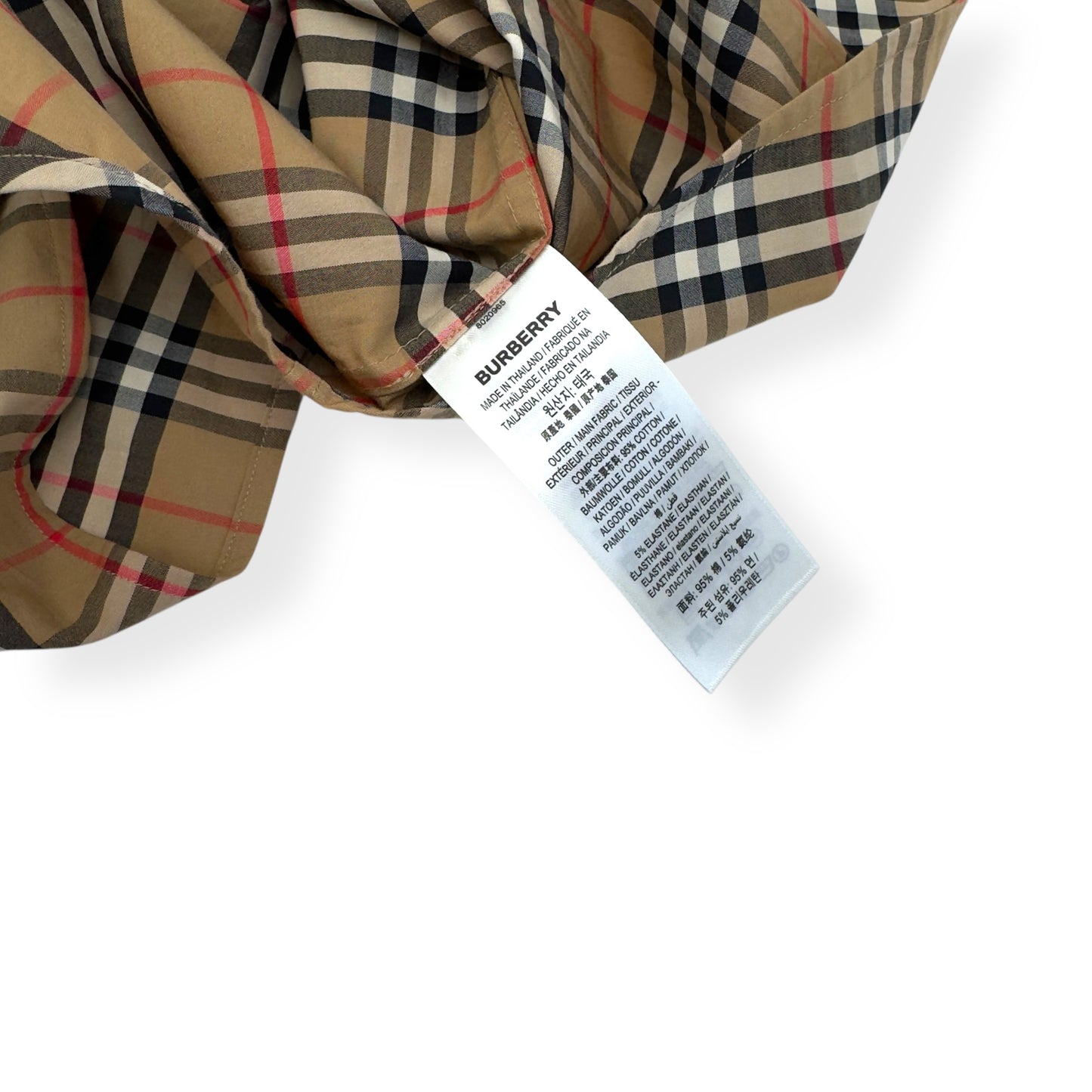 BURBERRY CHECK COTTON SHIRT BEIGE L