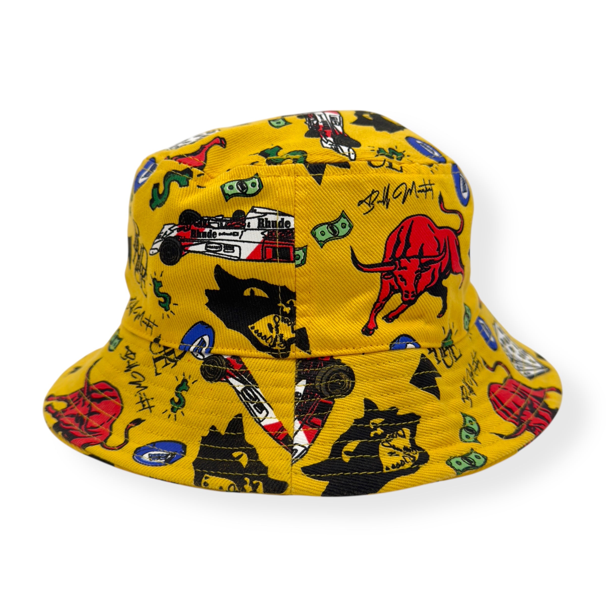 RHUDE DOODLE BUCKET HAT YELLOW O/S