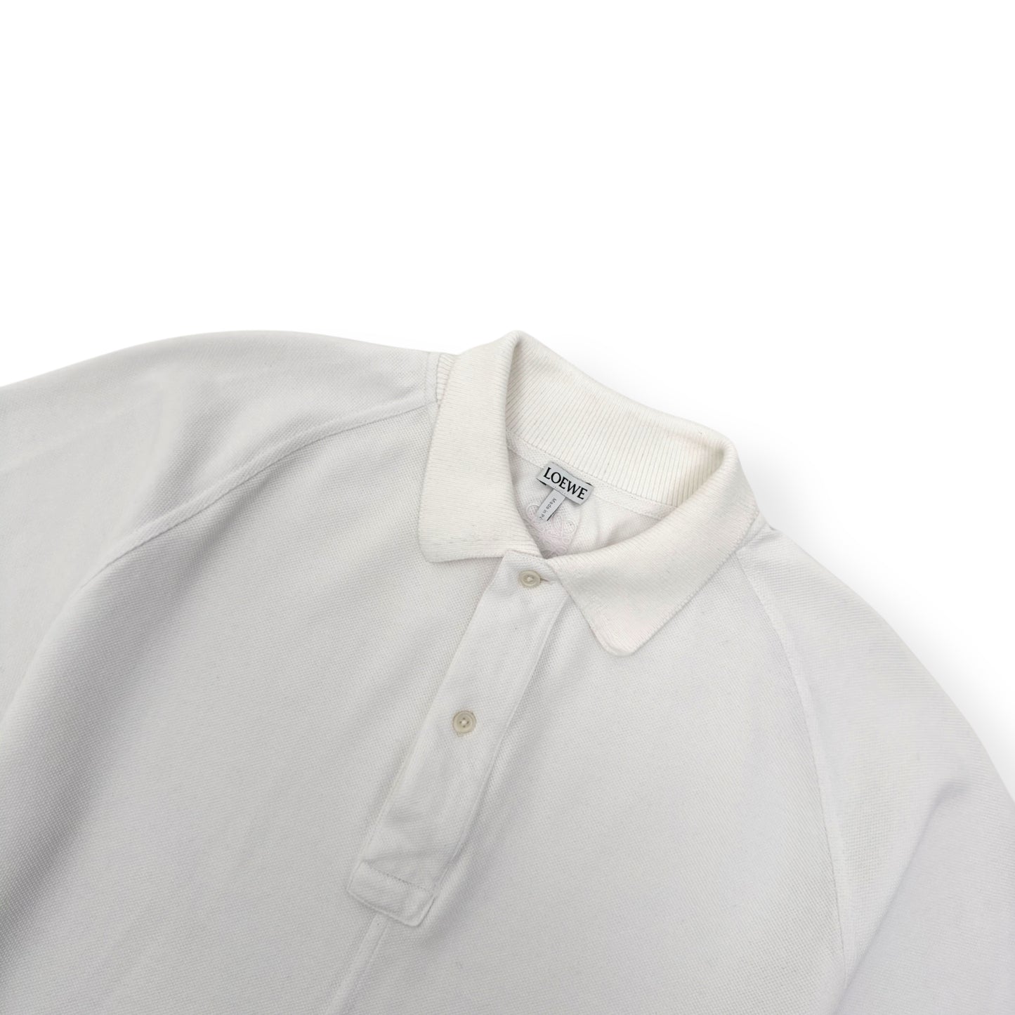 LOEWE LOGO-EMBROIDERED COTTON POLO SHIRT WHITE L