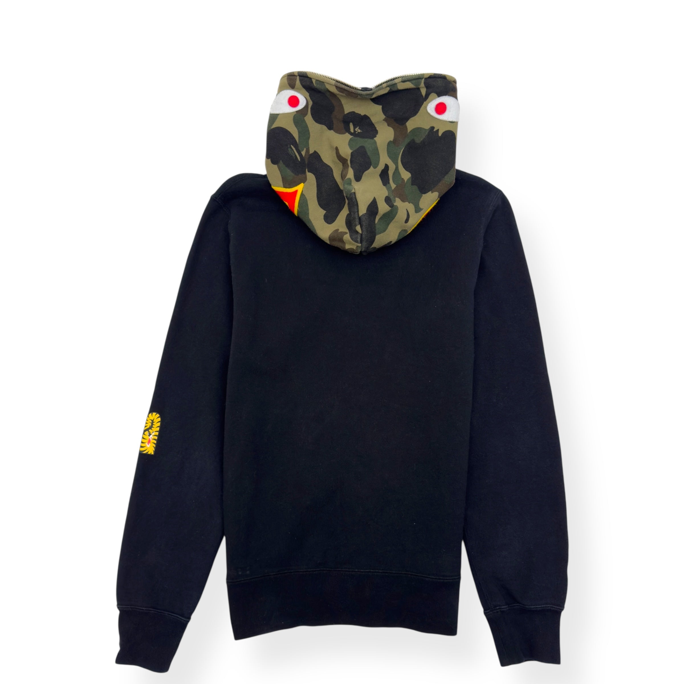 A BATHING APE SHARK FULL ZIP HOODIE BLACK / GREEN L