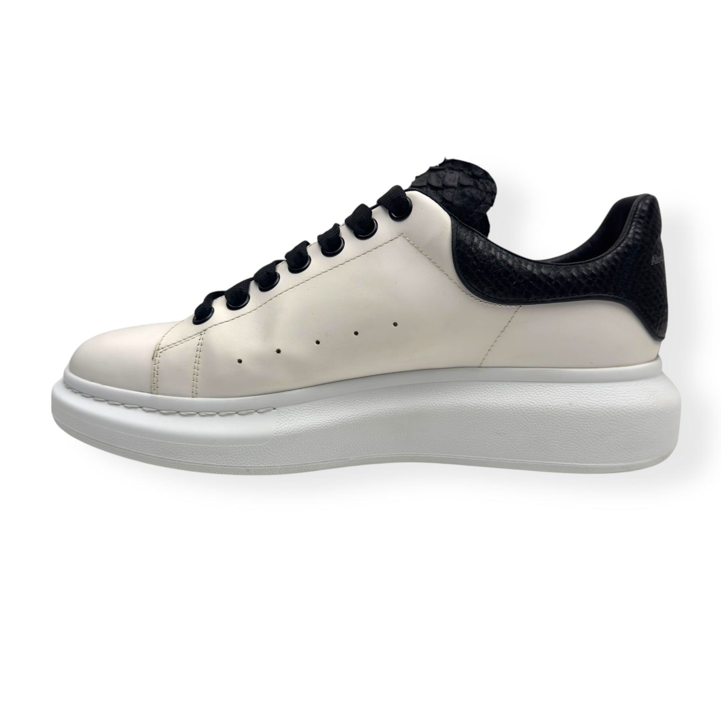 ALEXANDER MCQUEEN OVERSIZED LEATHER / SNAKESKIN SNEAKER WHITE / BLACK 42 / UK8