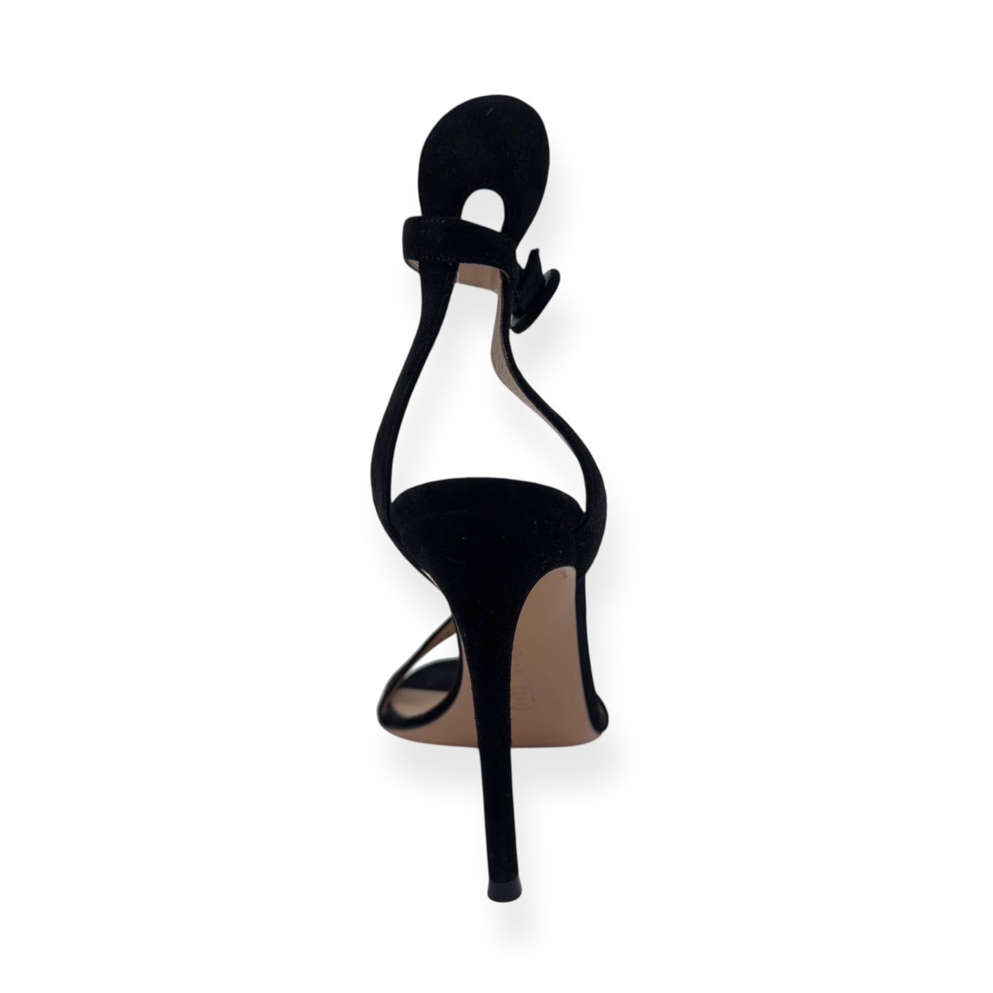 GIANVITO ROSSI PORTOFINO 105 SUEDE SANDALS BLACK 38 / UK5