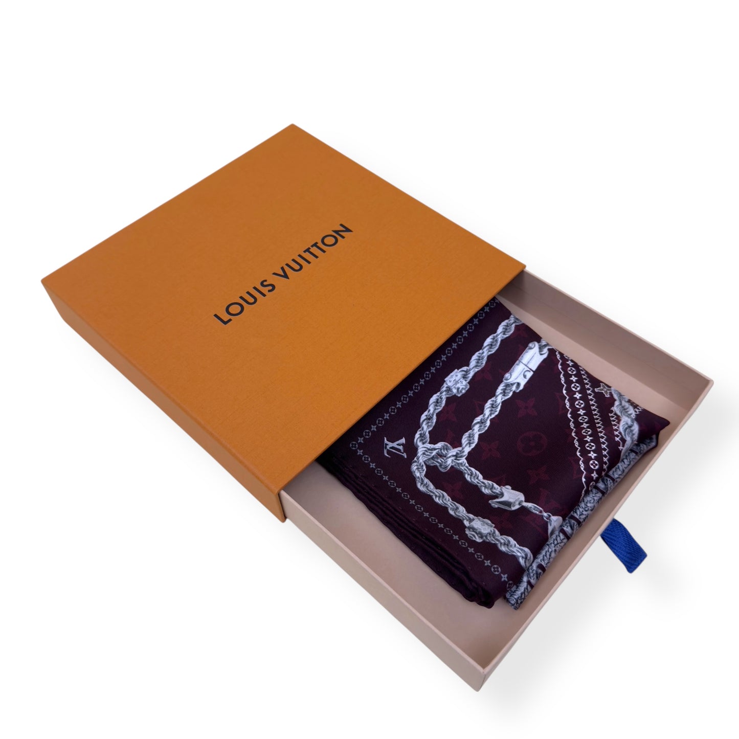 LOUIS VUITTON LV DYNASTY SILK BANDANA BURGUDNY