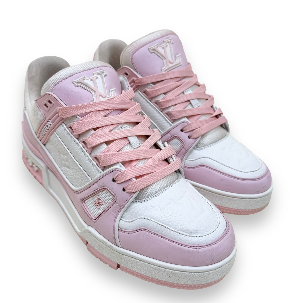 LOUIS VUITTON LEATHER LOW TOP SNEAKER PINK UK6.5