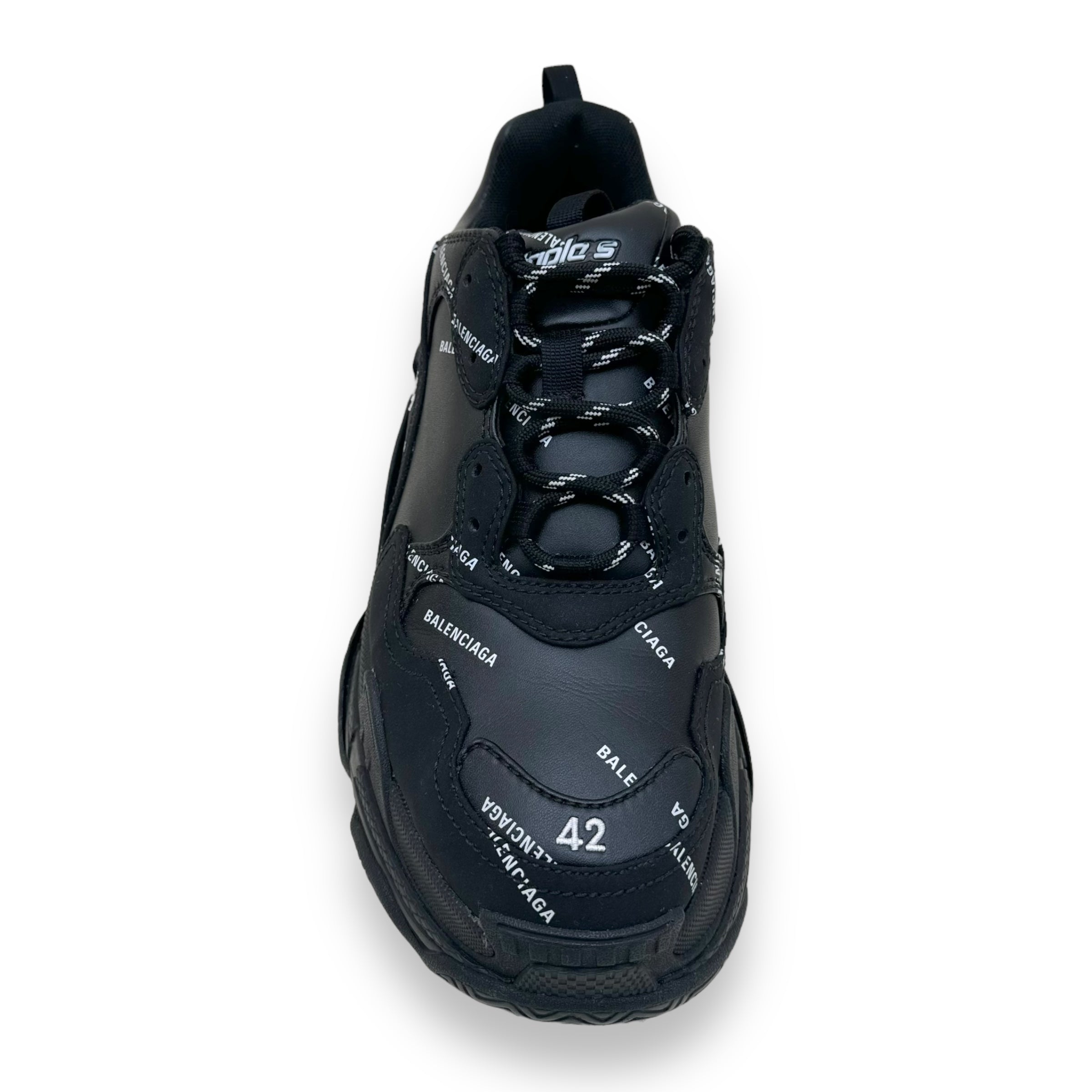 BALENCIAGA TRIPLE S ALL OVER SNEAKER BLACK UK8