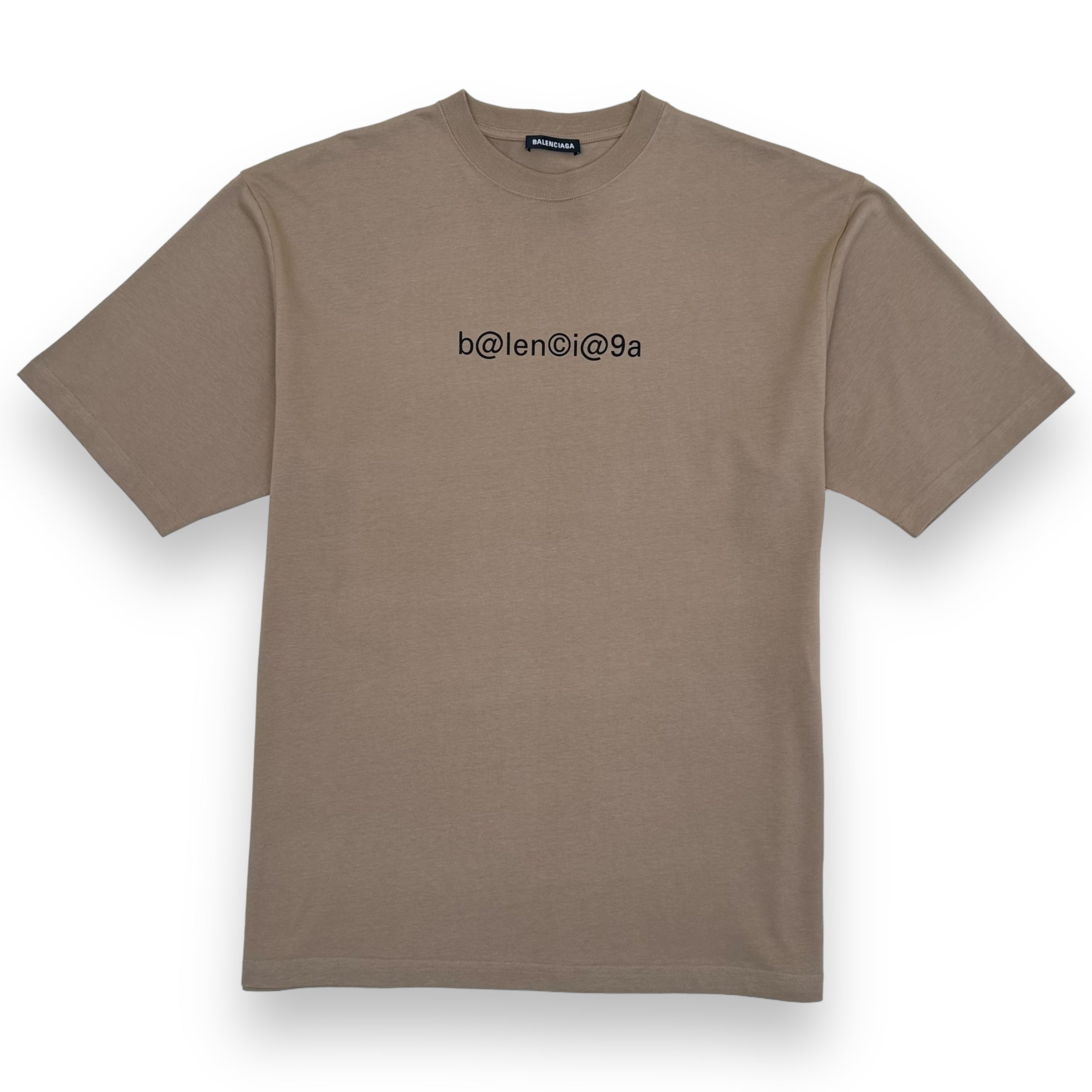 BALENCIAGA OVERSIZED SYMBOLIC LOGO T-SHIRT TAN M