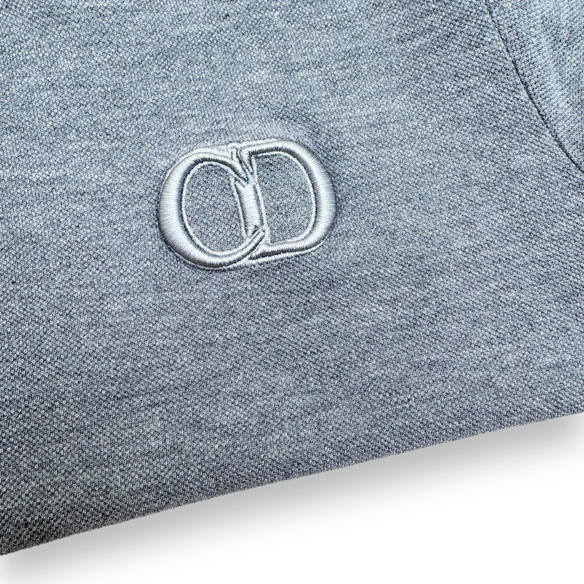 DIOR CD ICON LOGO COTTON POLO SHIRT GREY XL