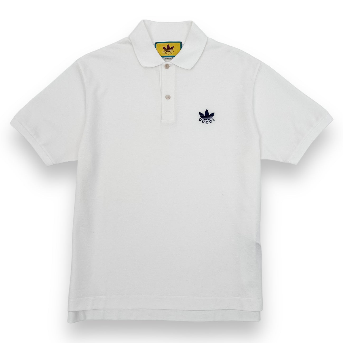 GUCCI X ADIDAS PIQUET POLO SHIRT WHITE M