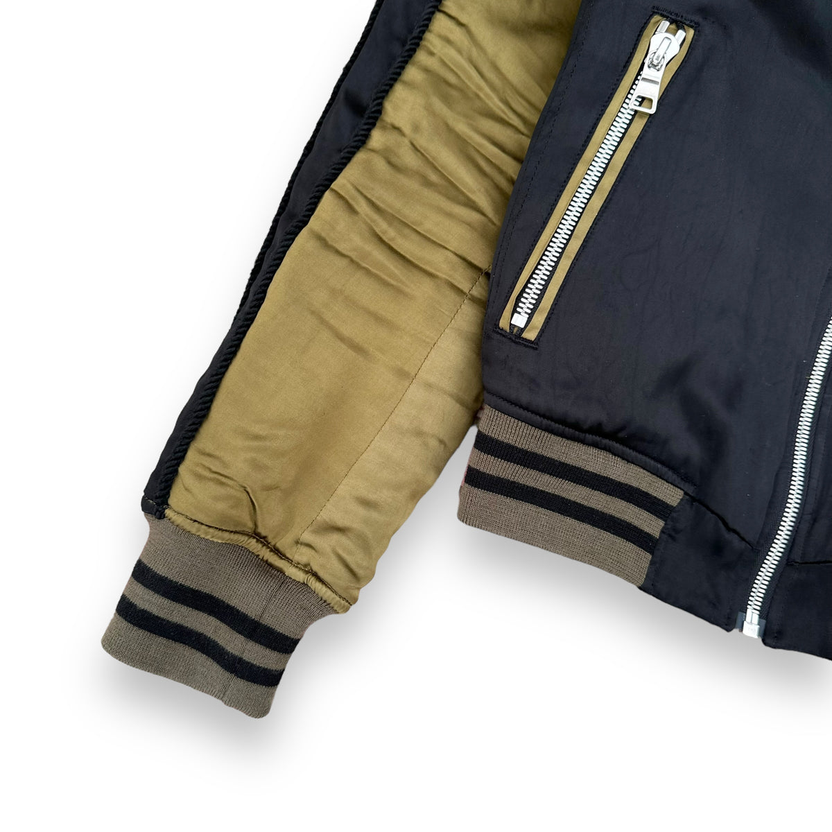 BALMAIN TEDDY JACKET GREEN / BLACK L