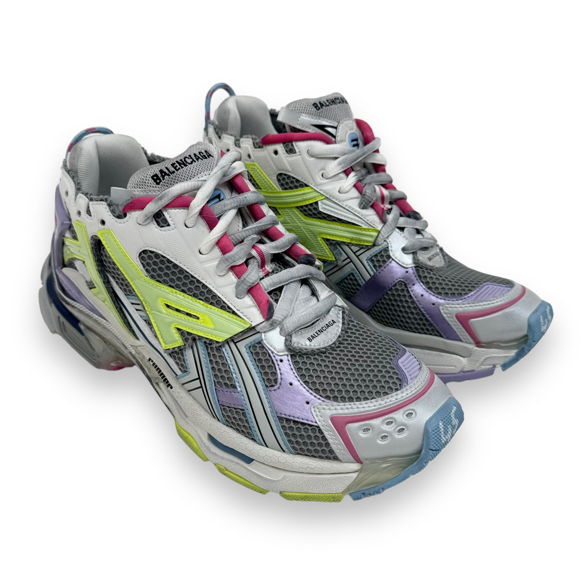 BALENCIAGA RUNNER SNEAKER GREY / PURPLE / GREEN UK11