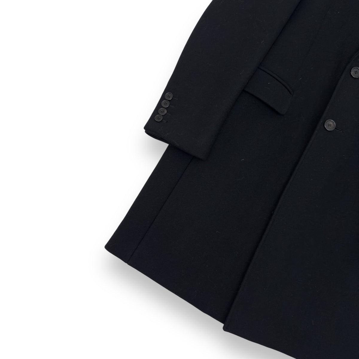 SAINT LAURENT WOOL COAT BLACK XL