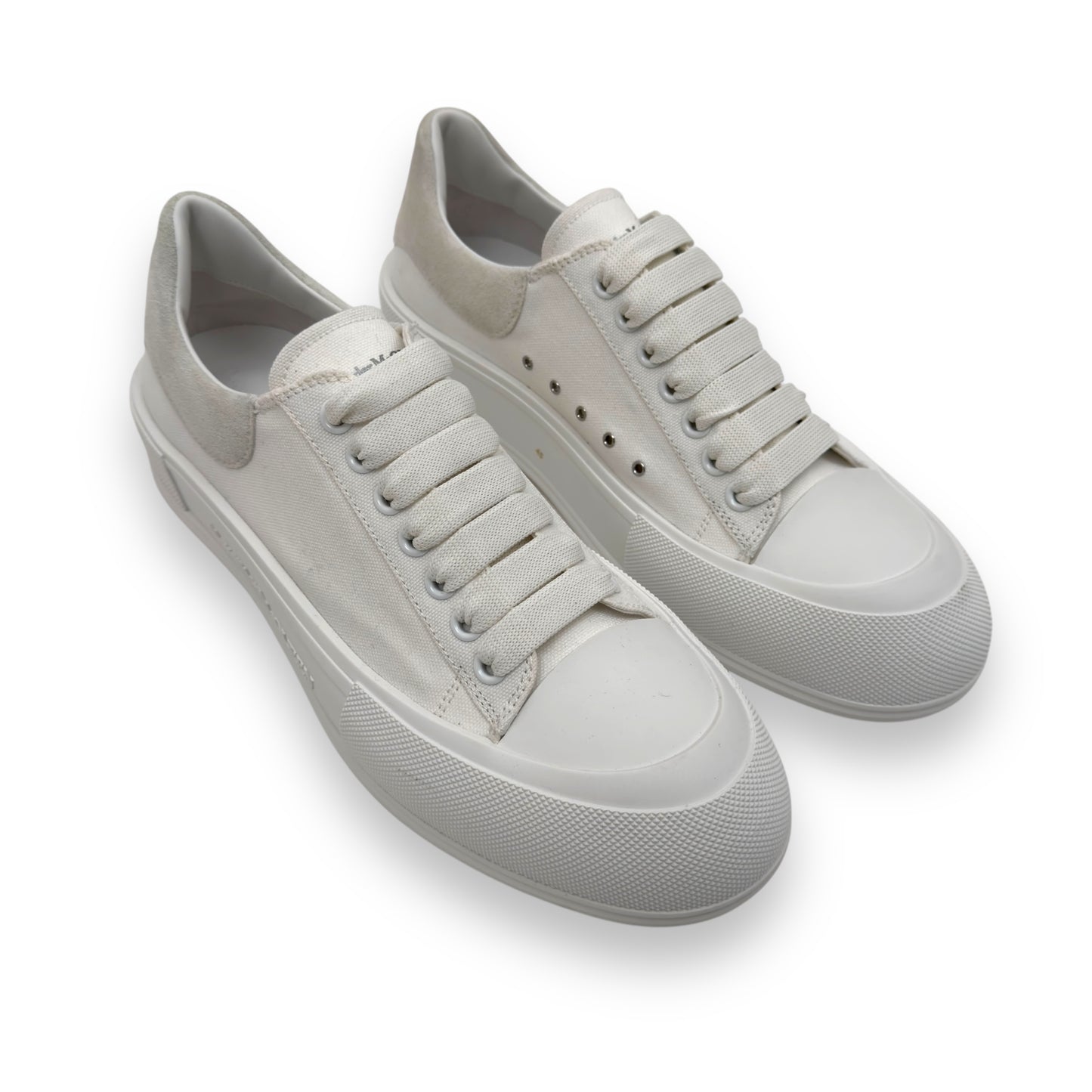 ALEXANDER MCQUEEN DECK PLIMSOLL SNEAKER WHITE UK11