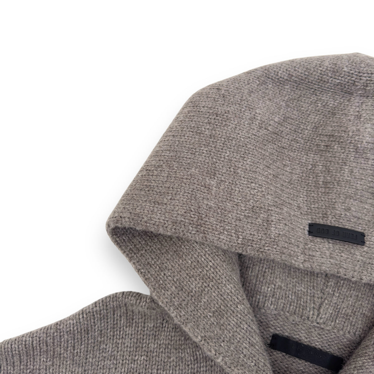 FEAR OF GOD KNIT PULLOVER HOODIE WARM GREY L
