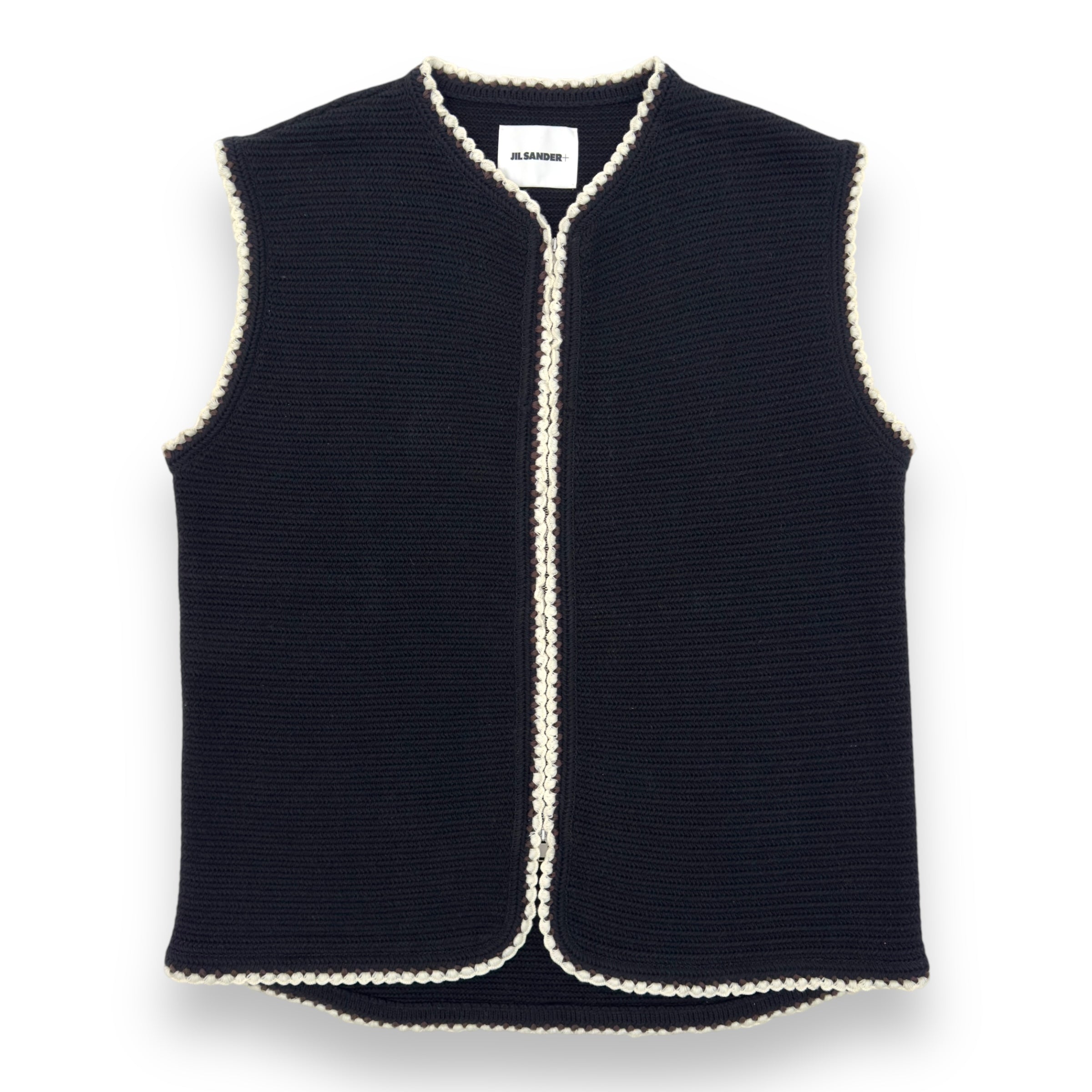 JIL SANDER PLUS RECYCLED KNIT VEST BLACK 52 / XL
