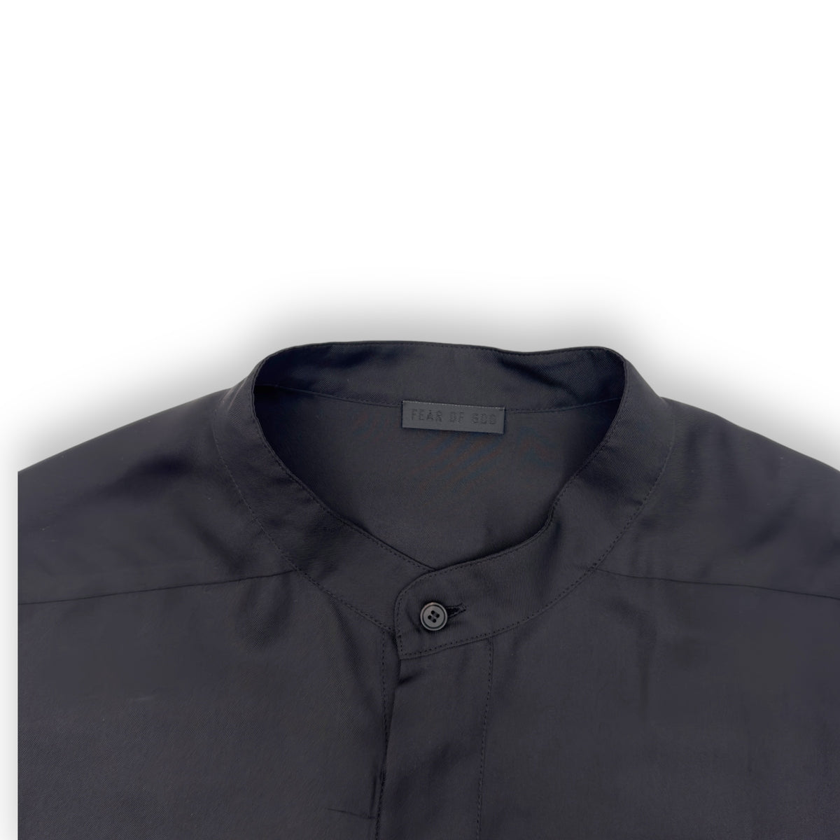 FEAR OF GOD MOCK-NECK SILK-BLEND SHIRT BLACK L