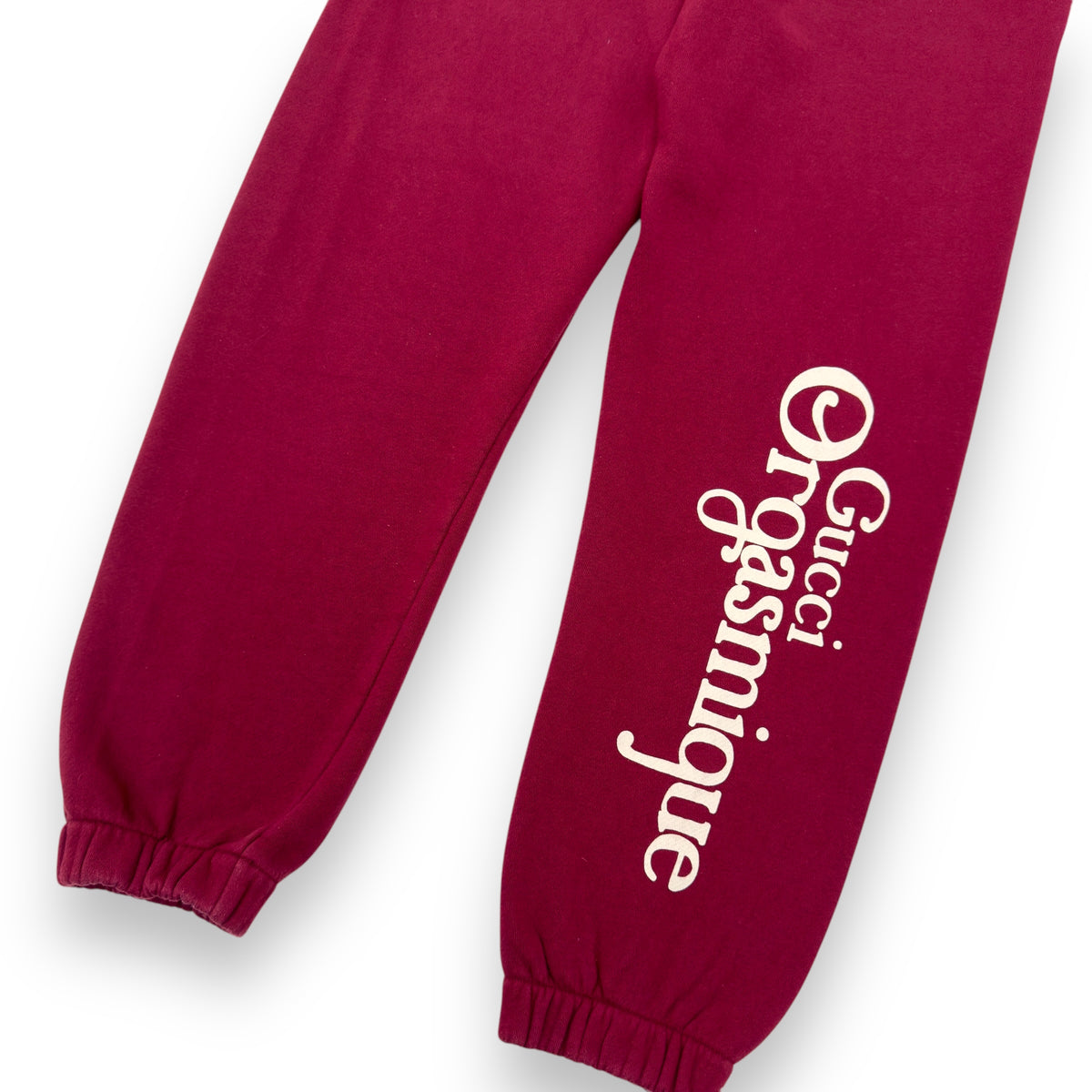 GUCCI 'ORGASMIQUE' JOGGERS BURGUNDY / WHITE L