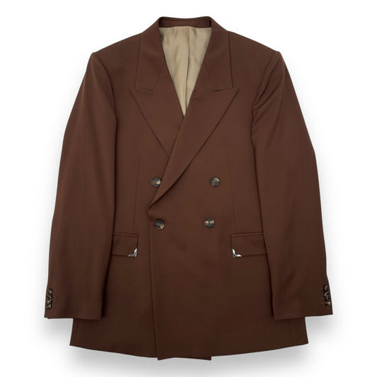 HAN KJØBENHAVN DOUBLE BREASTED BLAZER JACKET BROWN / SILVER L