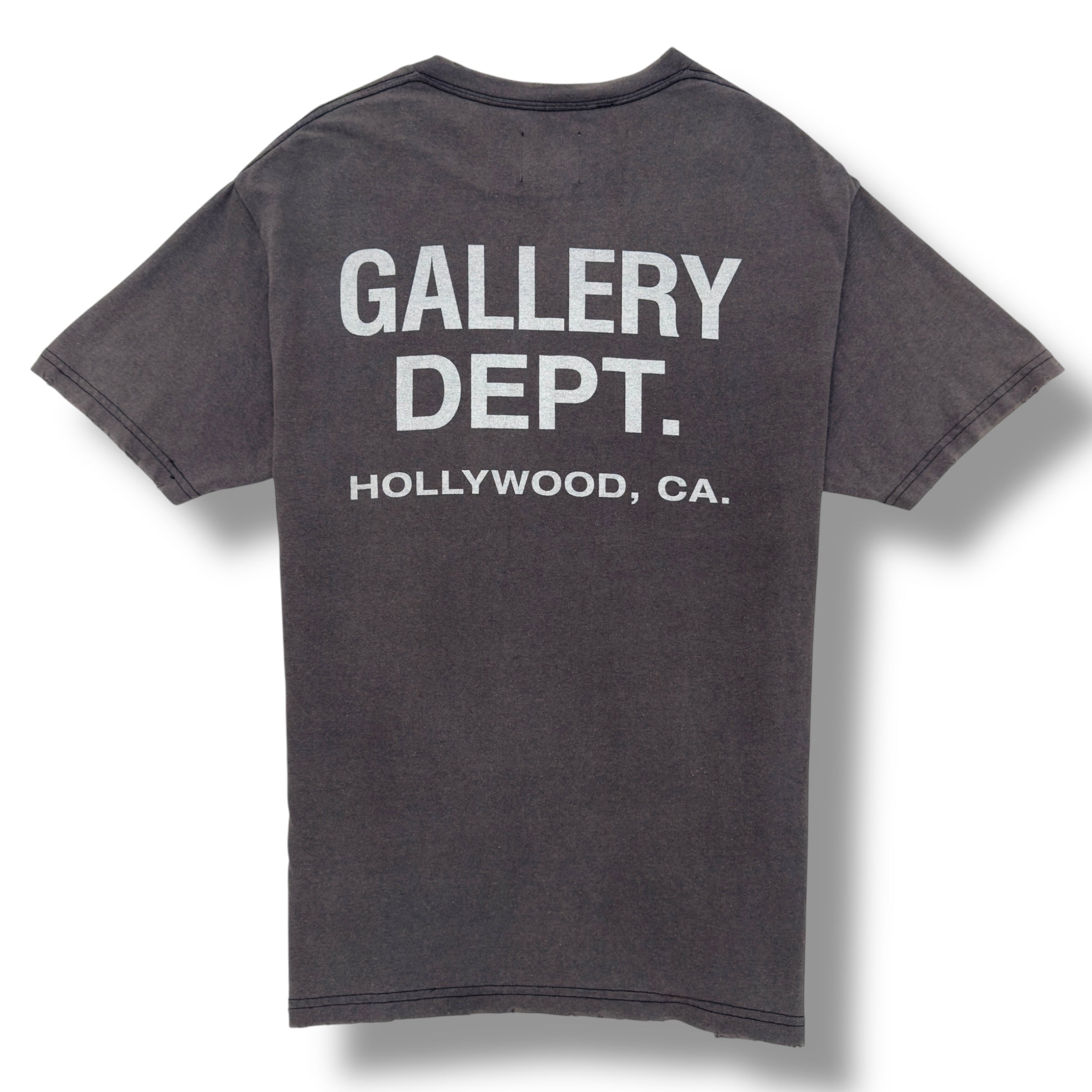GALLERY DEPT. RECYCLE DISTRESSED T-SHIRT GREY / BLUE M