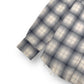 AMIRI FLANNEL LOGO APPLIQUÉ BRUSHED COTTON SHIRT BLUE / BLACK M