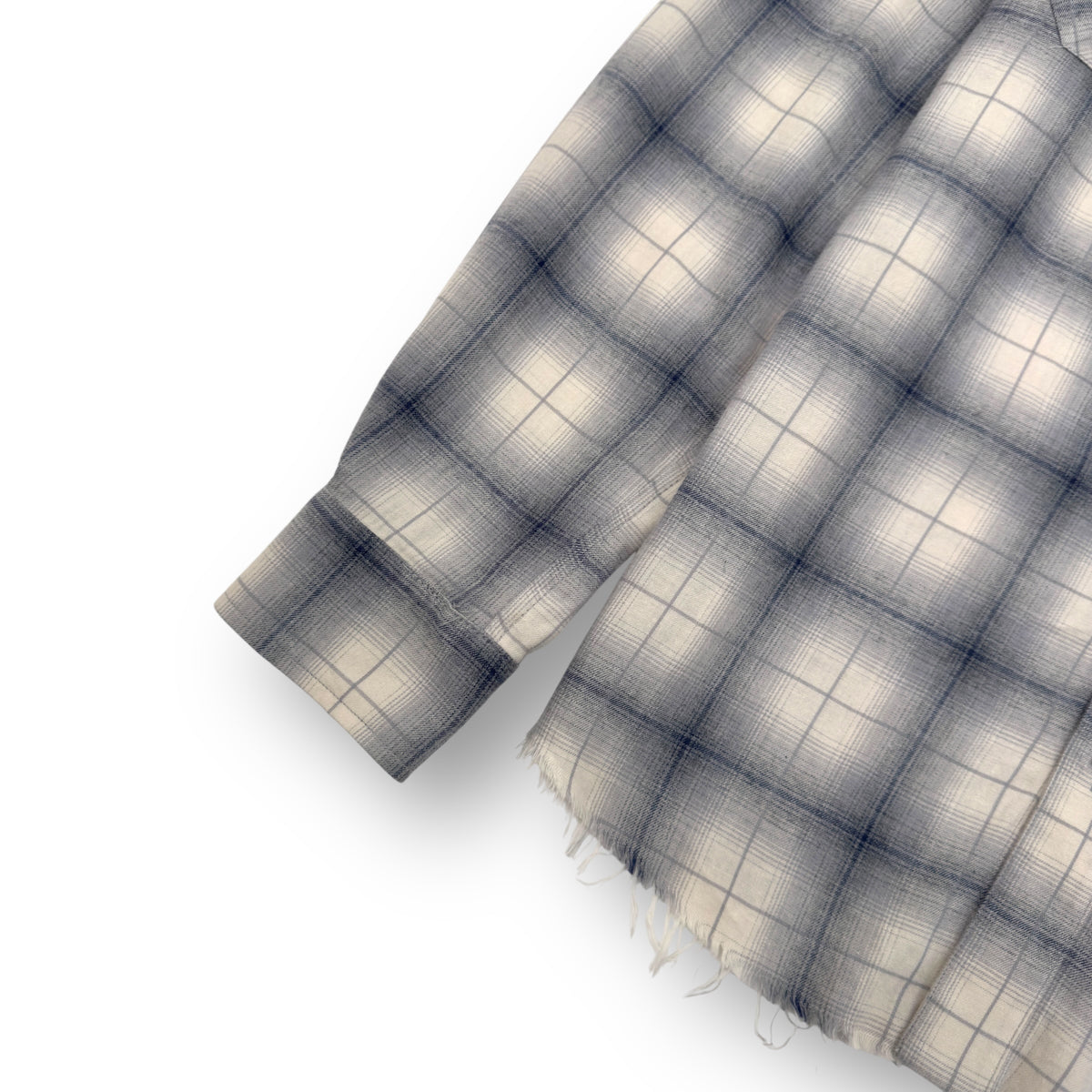 AMIRI FLANNEL LOGO APPLIQUÉ BRUSHED COTTON SHIRT BLUE / BLACK M