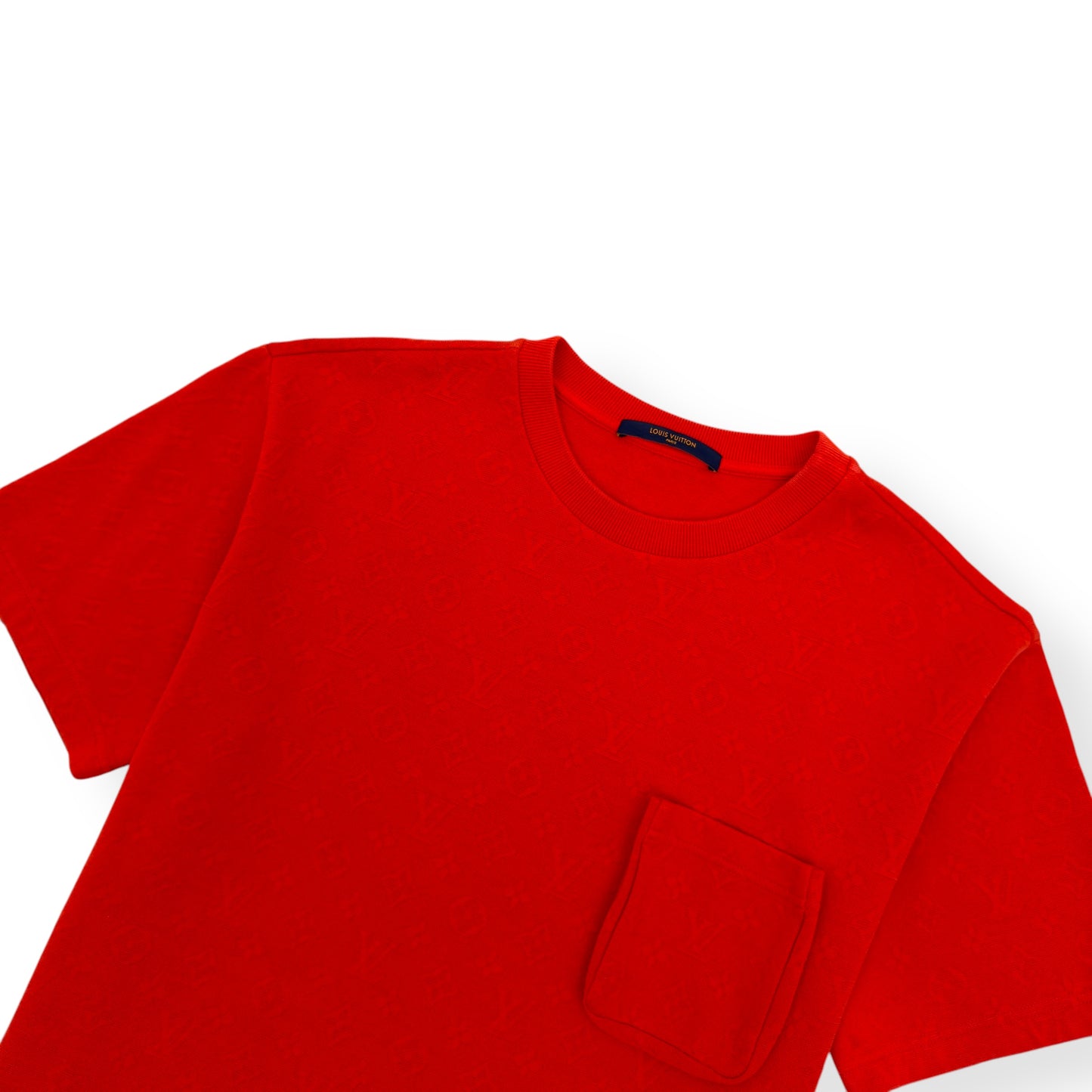LOUIS VUITTON SIGNATURE 3D POCKET MONOGRAM T-SHIRT RED L