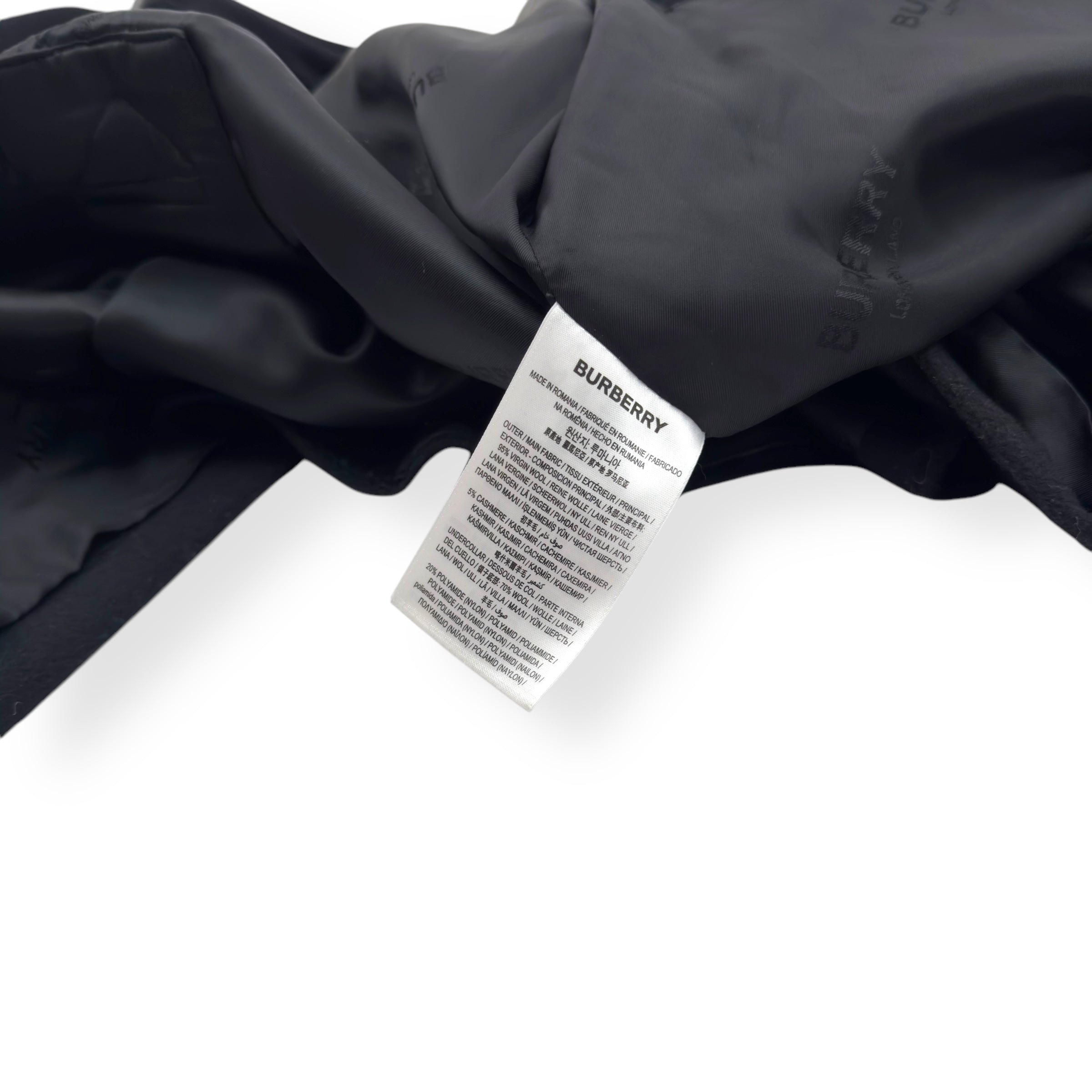 BURBERRY MID-LENGTH CASHMERE BLEND KENSINGTON TRENCH COAT BLACK 50 / M