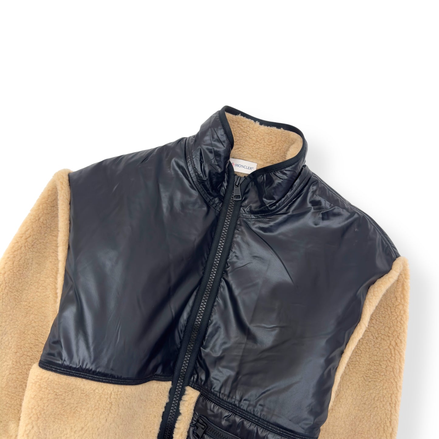 MONCLER GENIUS FLEECE JACKET BEIGE / BLACK M