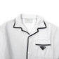 PRADA COTTON BOWLING SHIRT WHITE / BLACK M