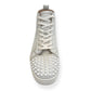 CHRISTIAN LOUBOUTIN LOU SPIKE FLAT CALF HIGH TOP SNEAKER WHITE UK10.5