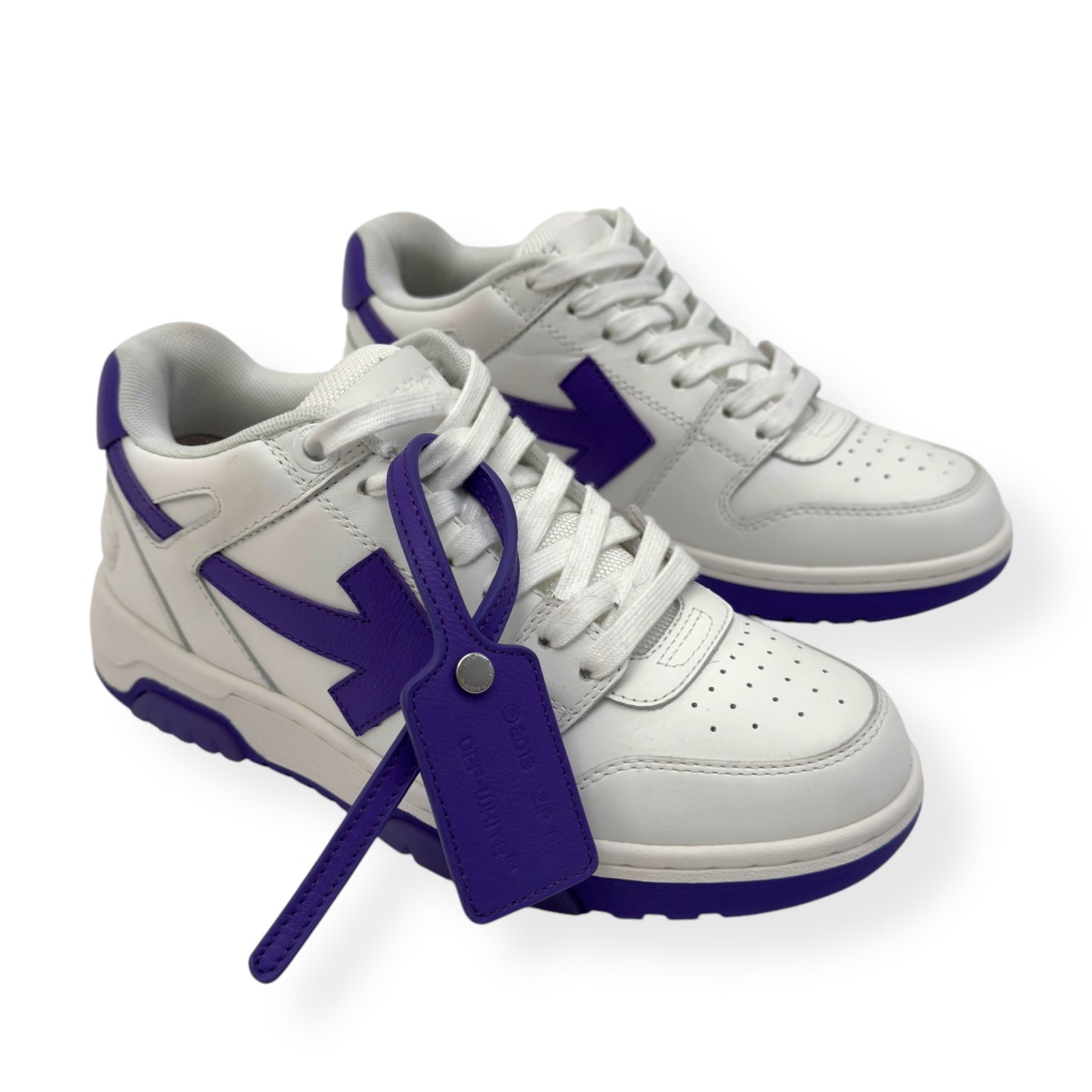 OFF-WHITE WOMENS OUT OF OFFICE LOW TOP SNEAKER WHITE / PURPLE 38 / UK5