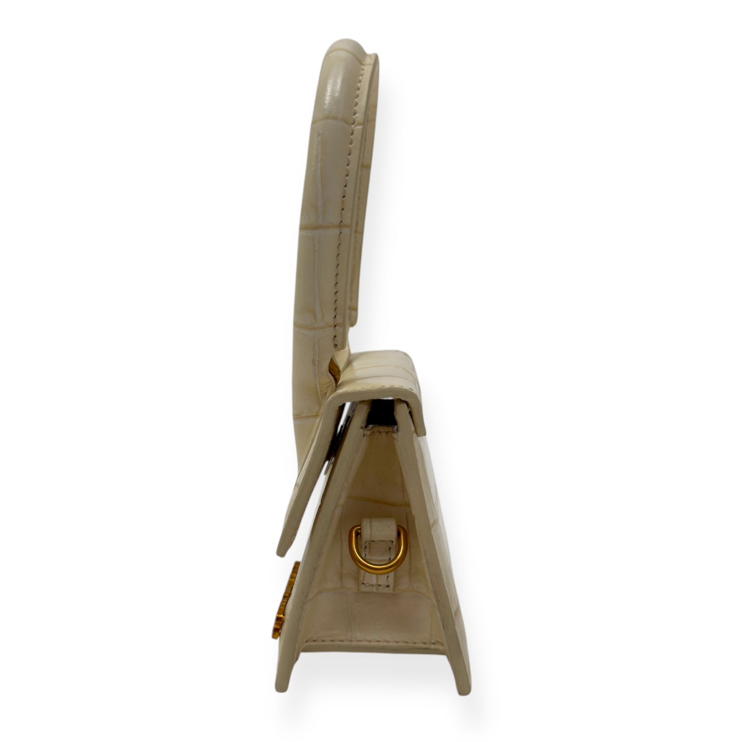 JACQUEMUS LE CHIQUITO MINI CROC EMBOSSED BAG CREAM MINI