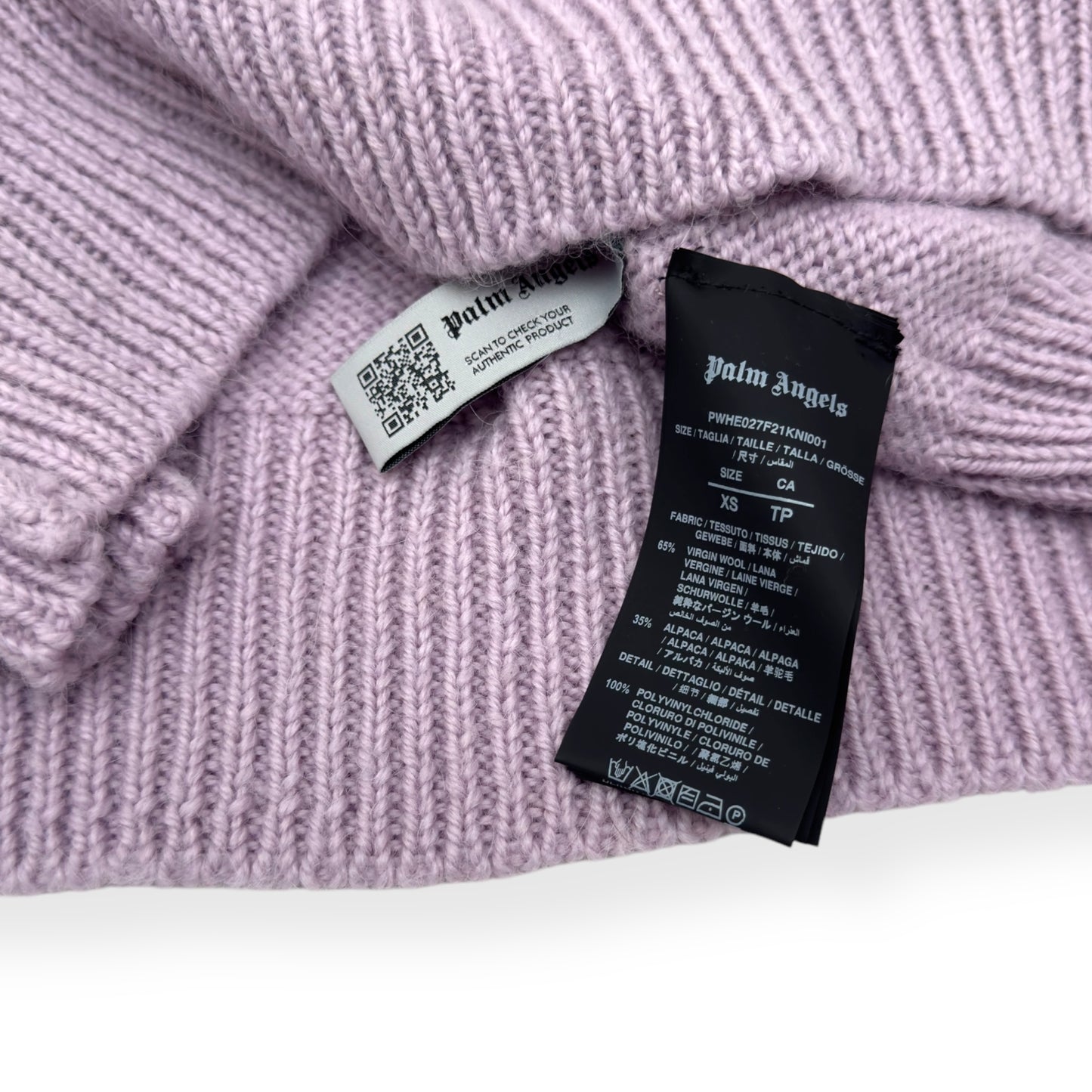 PALM ANGELS OVERSIZED WOOL CREWNECK SWEATER PINK XS