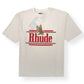 RHUDE ROSSA LOGO PRINT COTTON T-SHIRT BEIGE / RED L