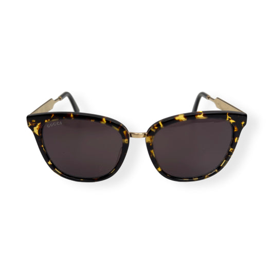 GUCCI SPOTTED TORTOISESHELL SUNGLASSES BROWN