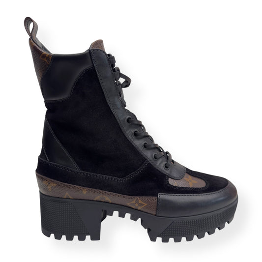 LOUIS VUITTON LAUREATE DESERT BOOTS BLACK / BROWN 38 / UK5