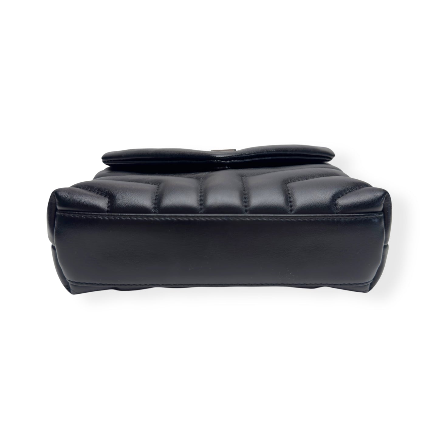 SAINT LAURENT TOY QUILTED LEATHER CROSS-BODY BAG BLACK / SILVER S