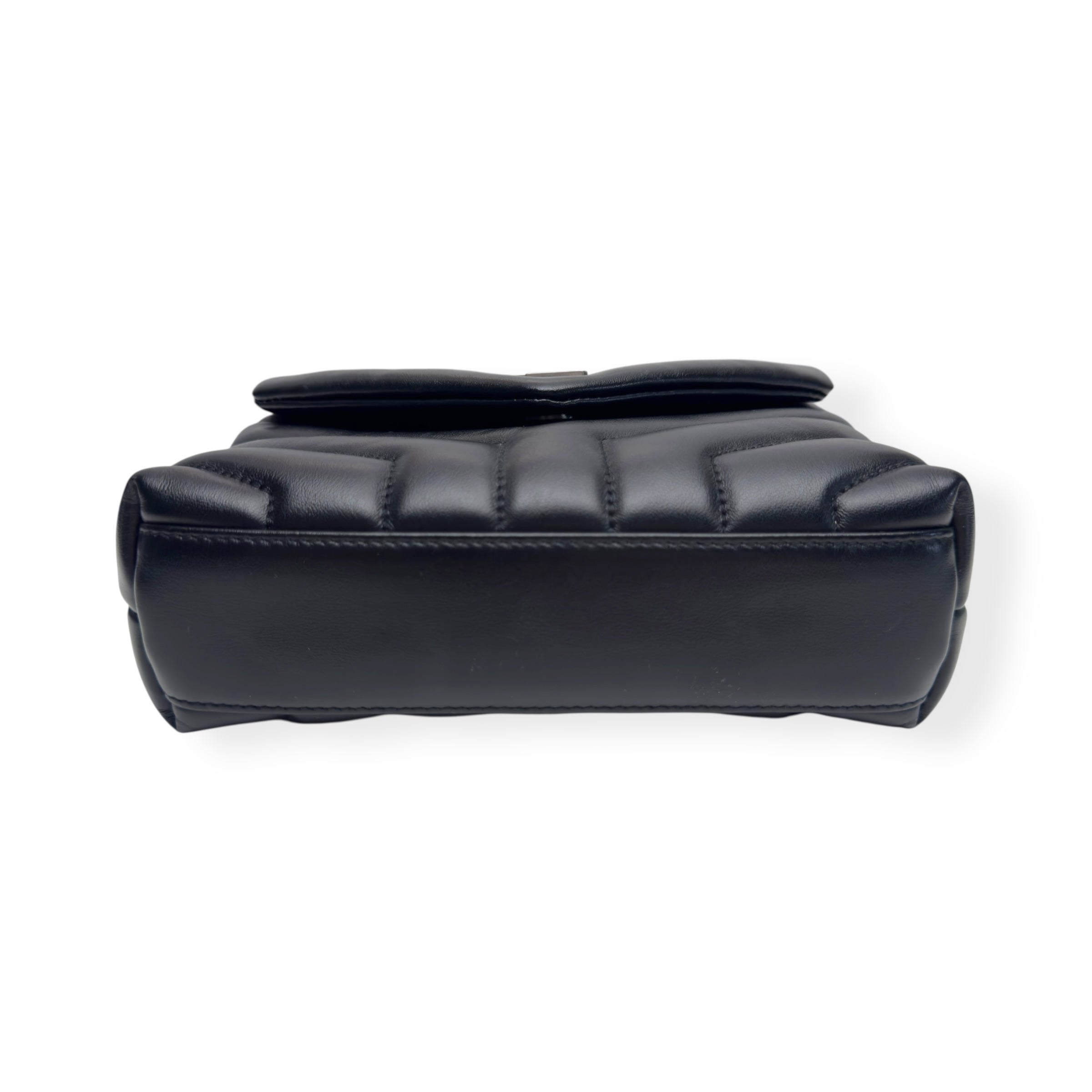 SAINT LAURENT TOY QUILTED LEATHER CROSS-BODY BAG BLACK / SILVER S