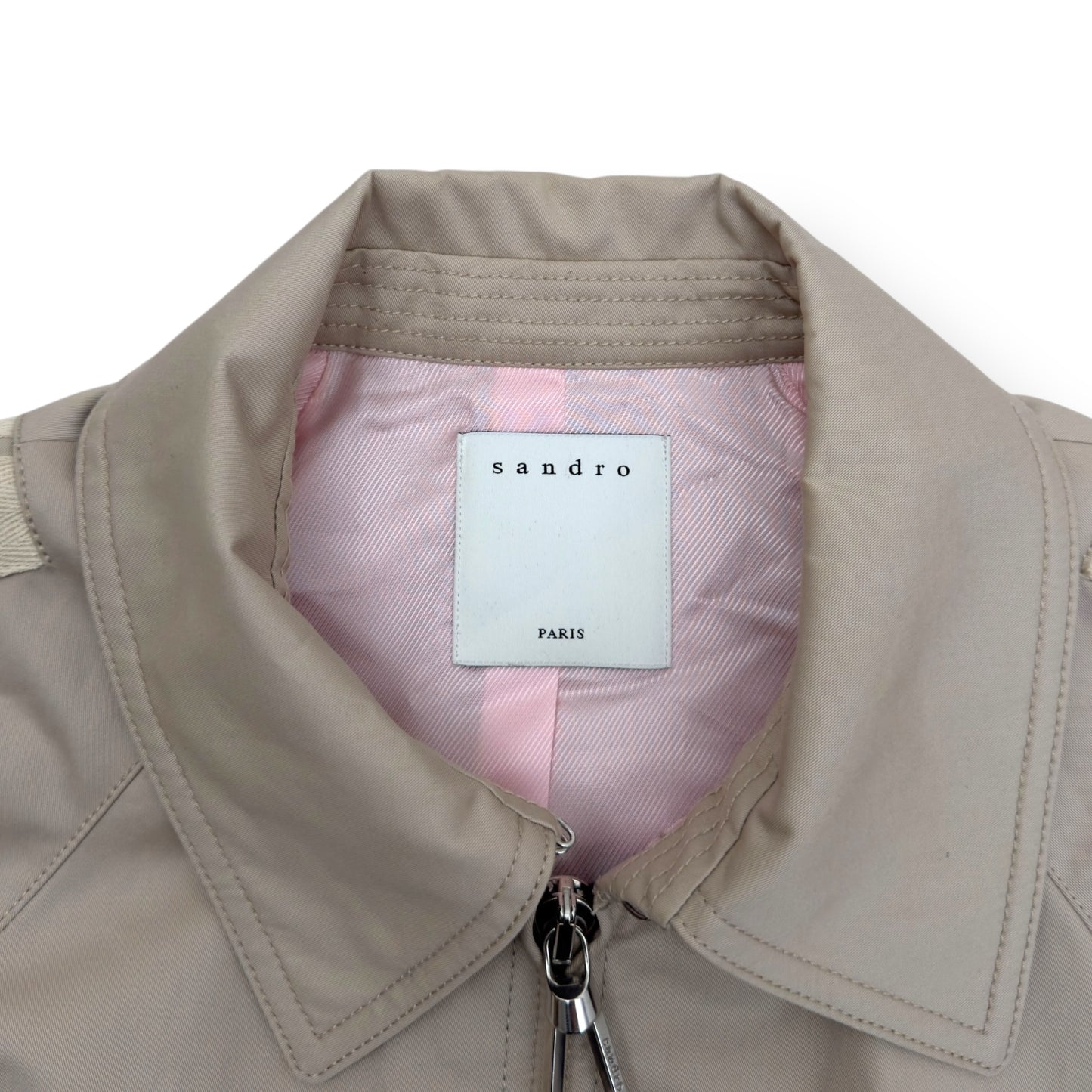 SANDRO PARIS BIKER JACKET NEUTRAL 40 / M / UK12