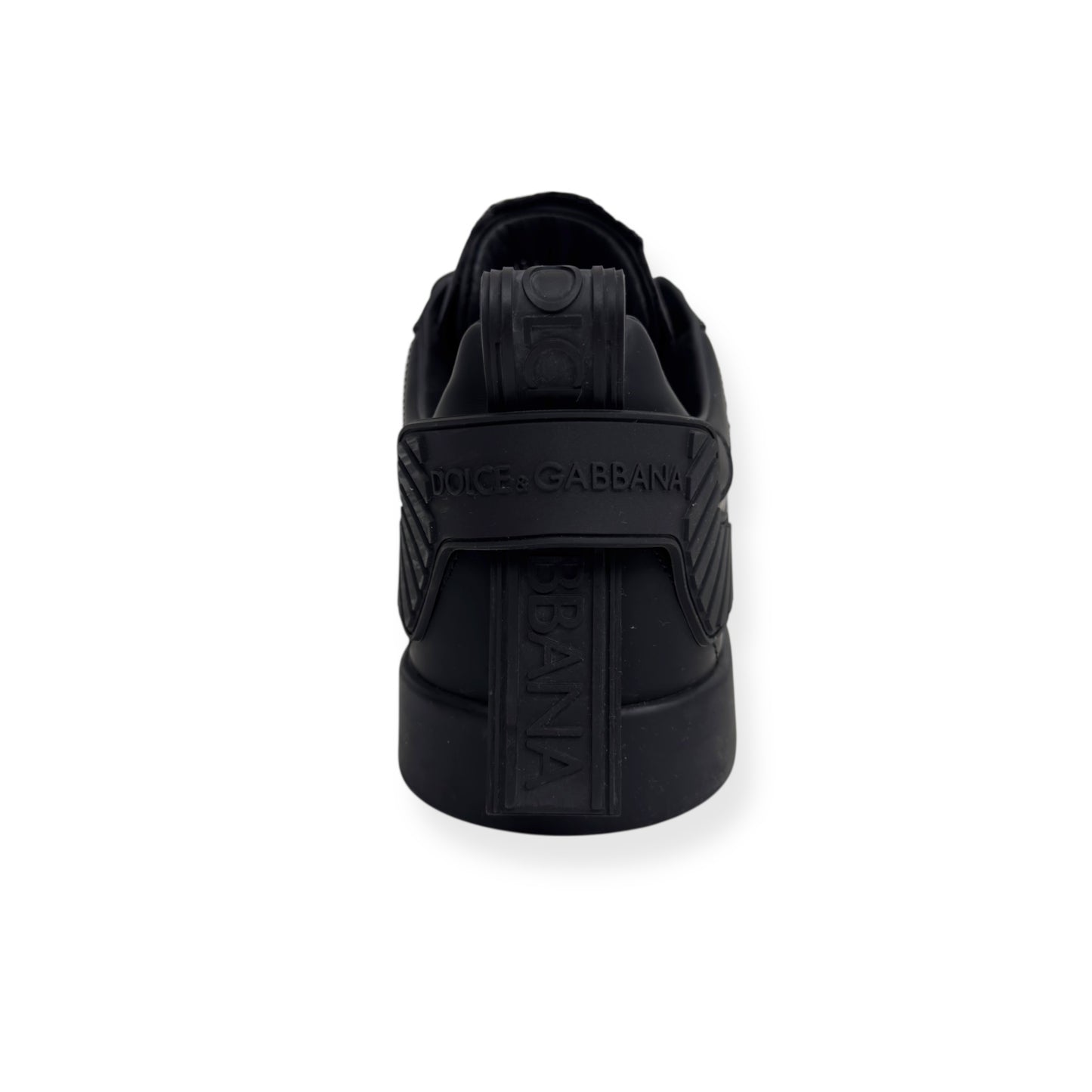 DOLCE & GABBANA PORTOFINO LEATHER SNEAKER BLACK UK9.5