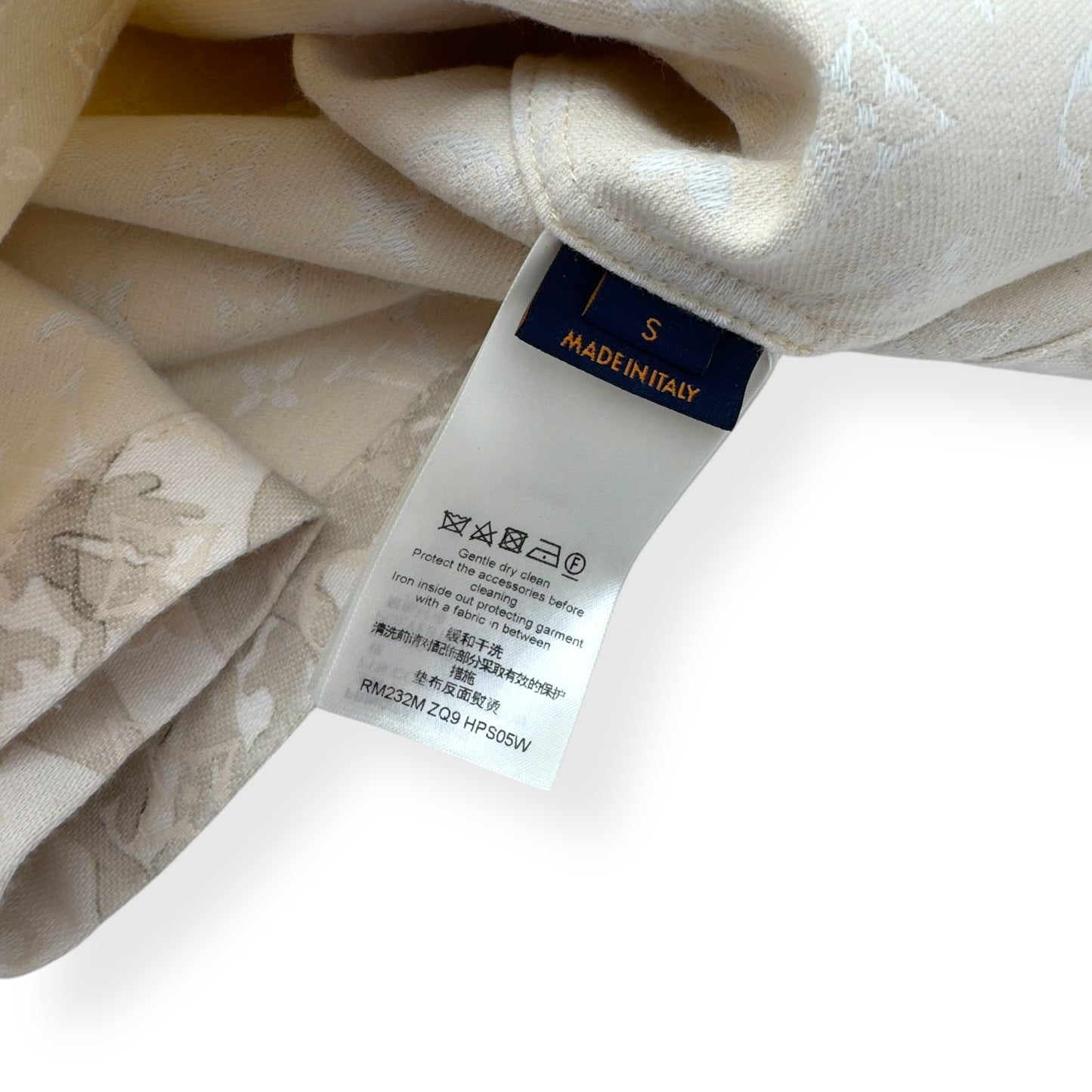 LOUIS VUITTON MONOGRAM DENIM SHIRT BEIGE S