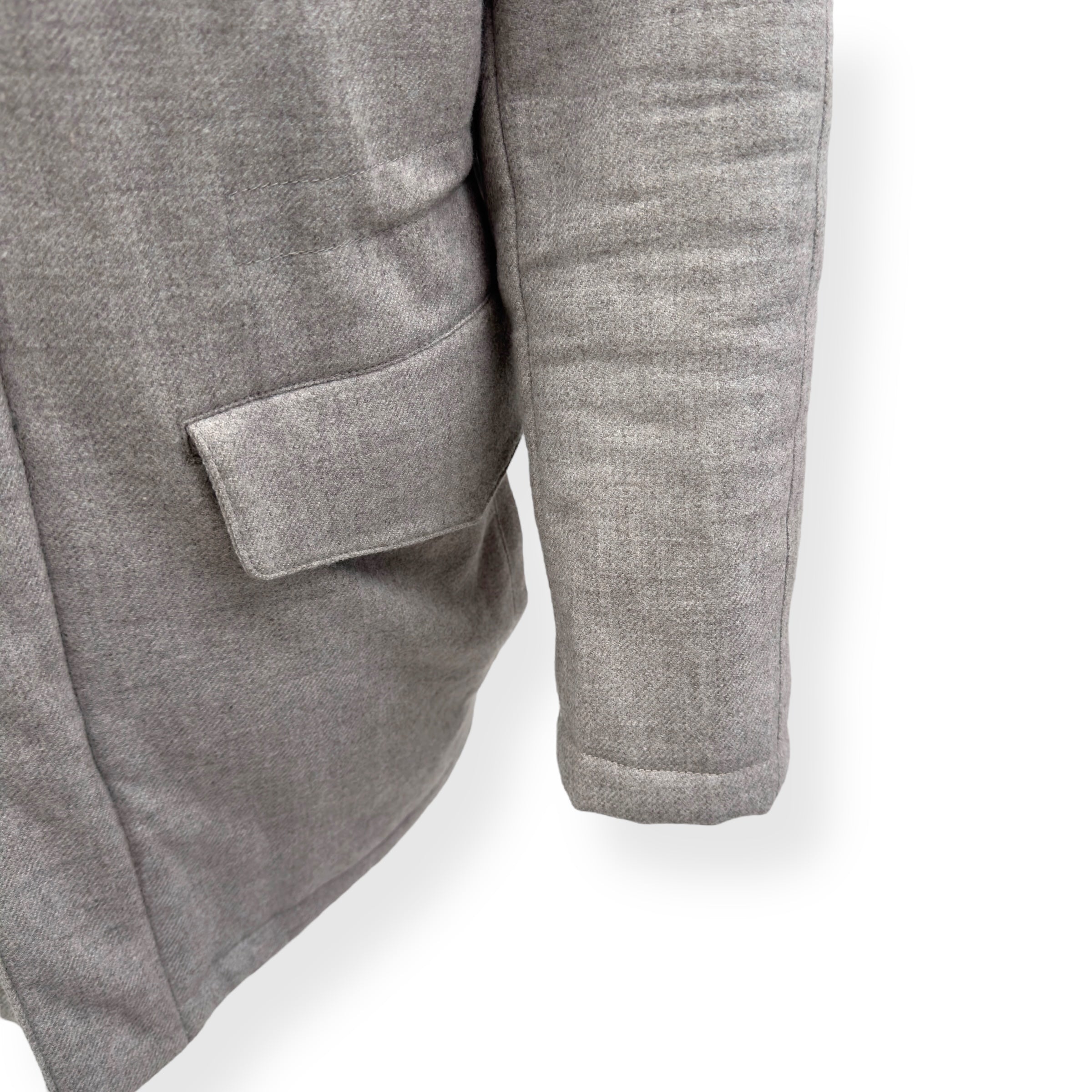 THOM SWEENEY BESPOKE WOOL / CASHMERE MID-LENGTH JACKET GREY 50 / M