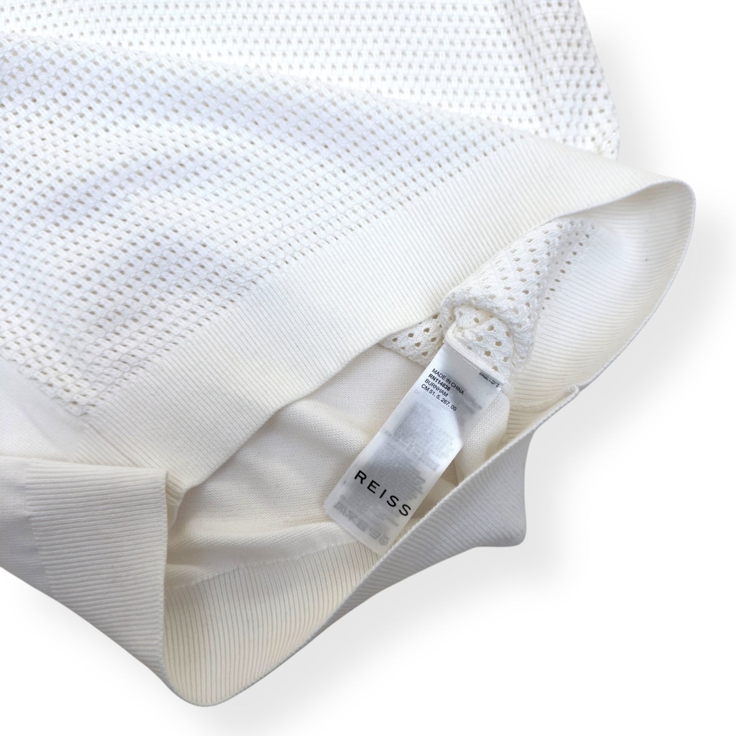 REISS SCOTTY HALF ZIP POLO SHIRT WHITE S