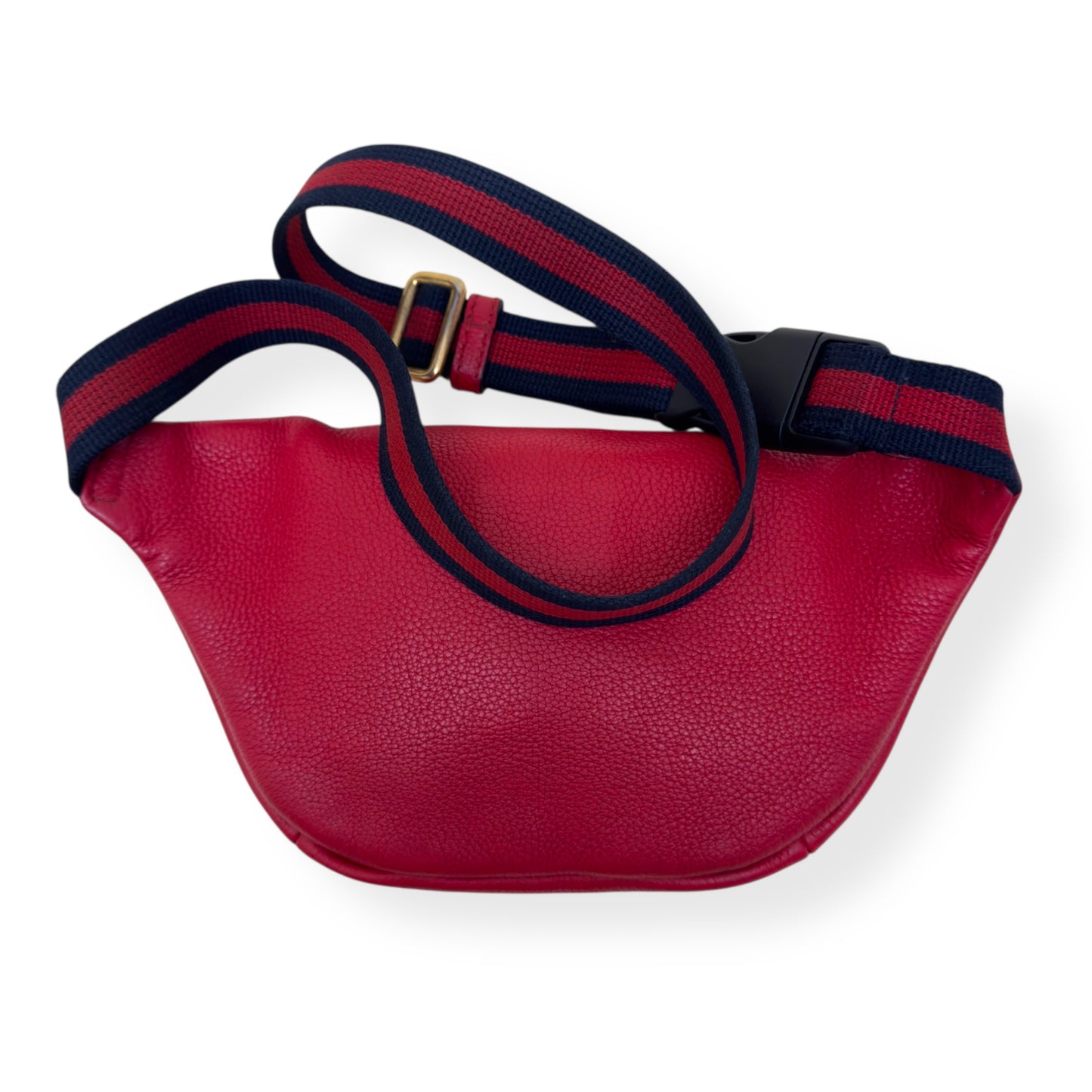 GUCCI LEATHER LOGO BELT BAG RED O/S