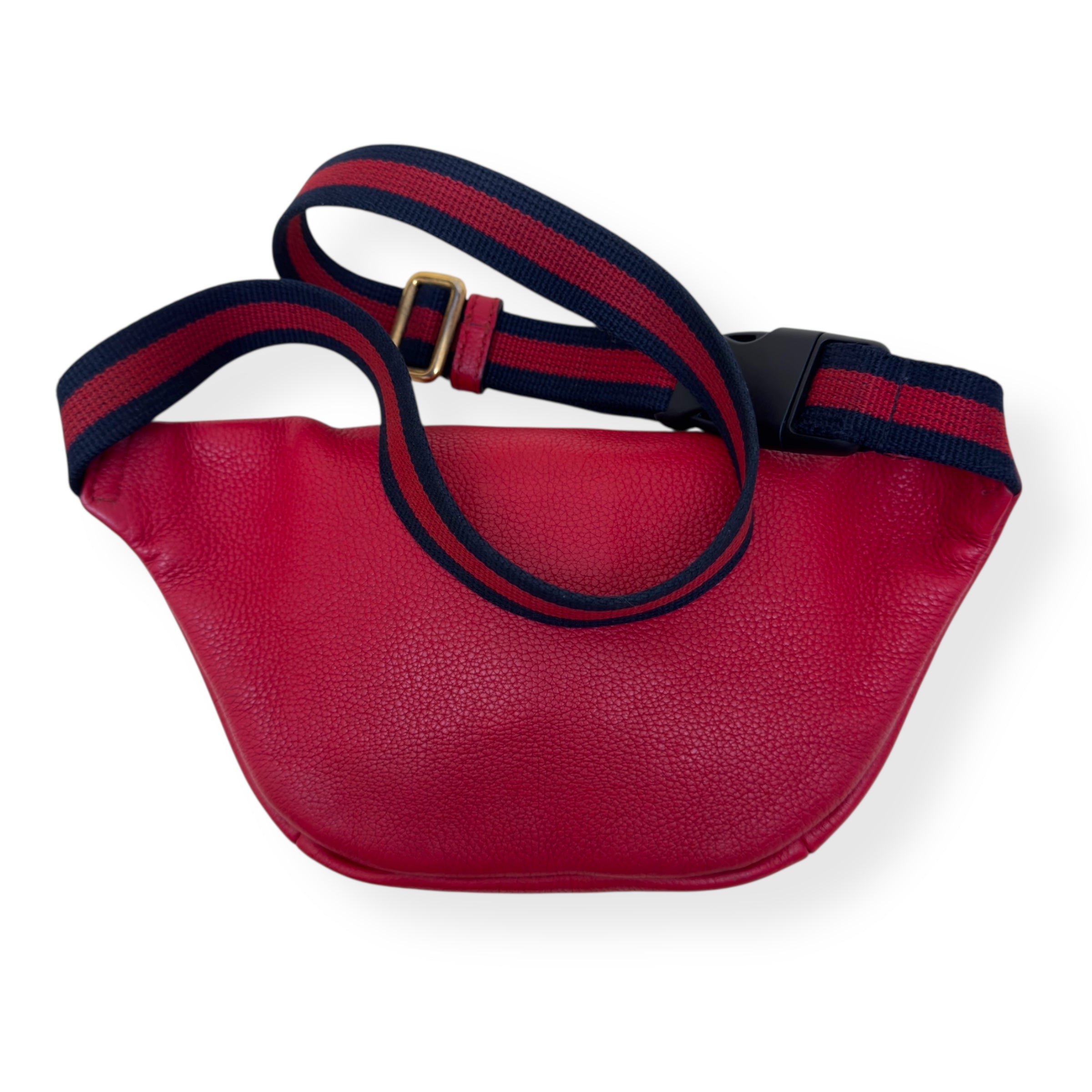 GUCCI LEATHER LOGO BELT BAG RED O/S