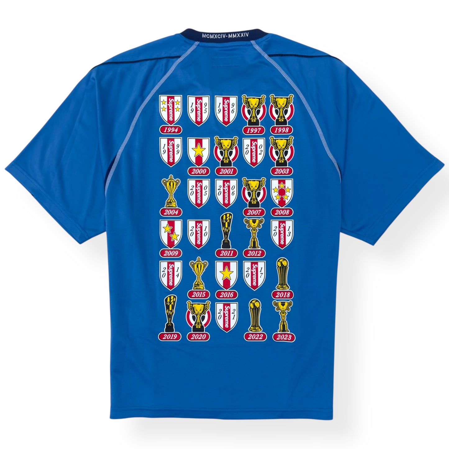 SUPREME JACQUARD SOCCER JERSEY BLUE L