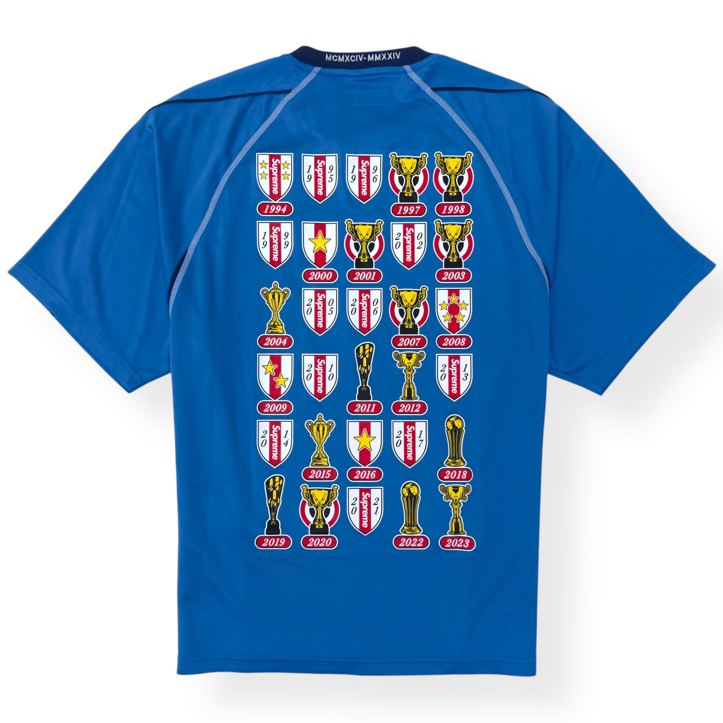 SUPREME JACQUARD SOCCER JERSEY BLUE L
