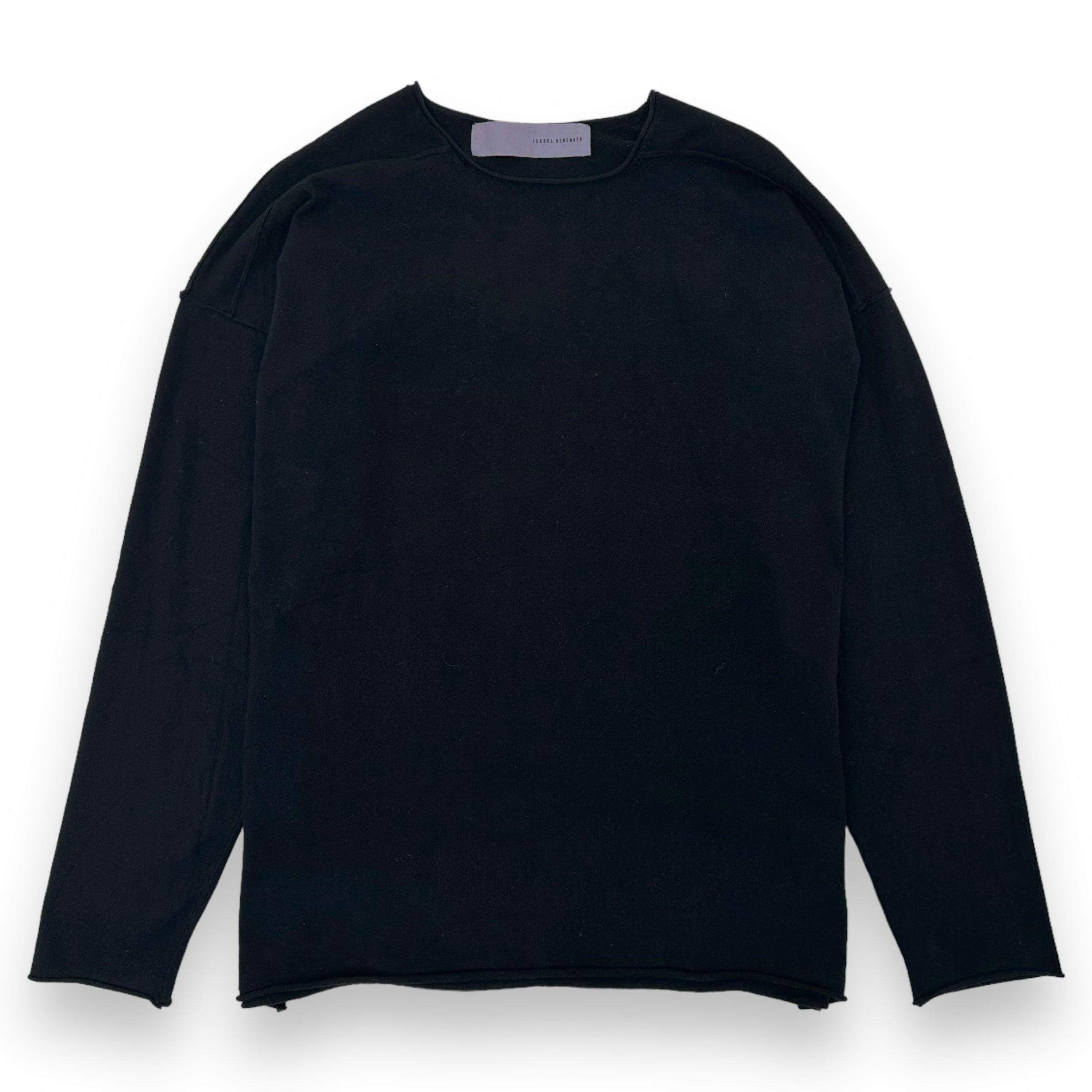 ISABEL BENENATO SS21 VISCOSE LONG SLEEVE T-SHIRT BLACK XL