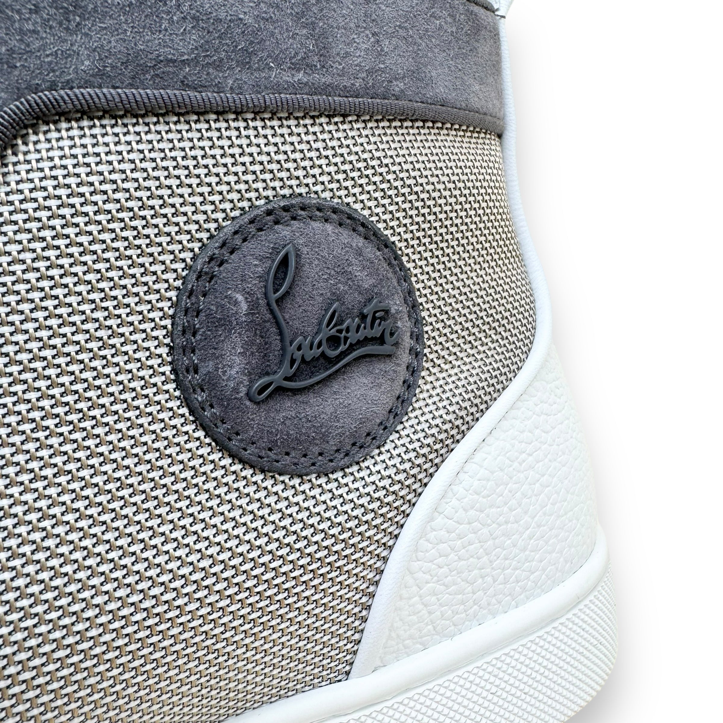 CHRISTIAN LOUBOUTIN LOUIS ORLATO HIGH TOP SNEAKER WHITE / GREY UK9
