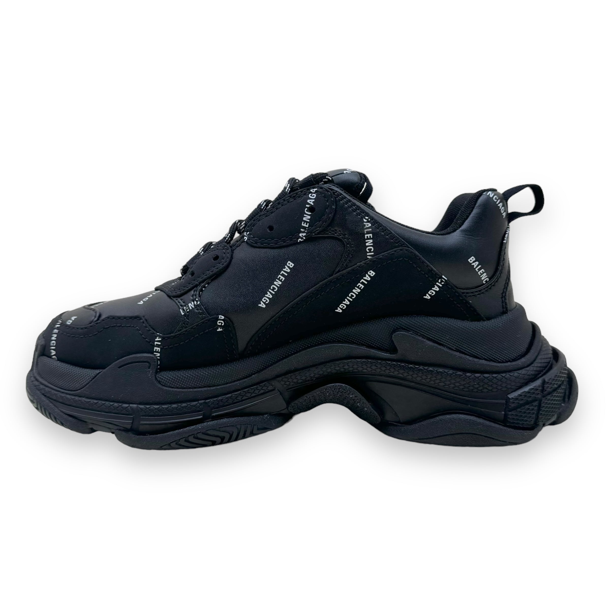 BALENCIAGA TRIPLE S ALL OVER SNEAKER BLACK UK8